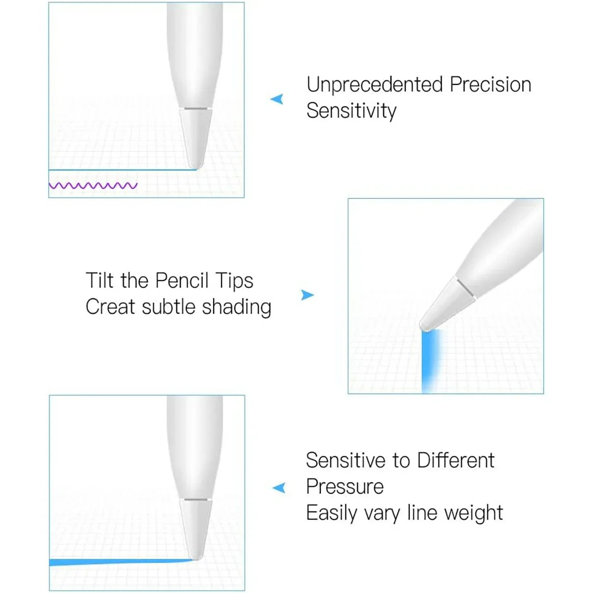 Magnetic Replacement Caps for Apple Pencil – iPad Pro Stylus Stylus Replacement Cap Axl