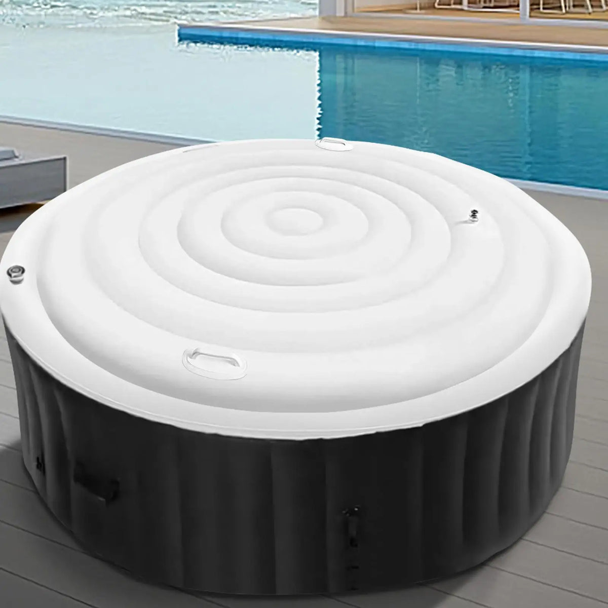 Inflatable Round Hot Tub Cover with Double Handles | PVC Spa Hot Tub Cover Axl