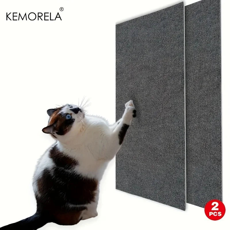 KEMORELA 2-Pack Self-Adhesive Cat Scratch Mats – Furniture Protector Cat Scratching Mat Axl 2PCS Dark Grey 30X30cm