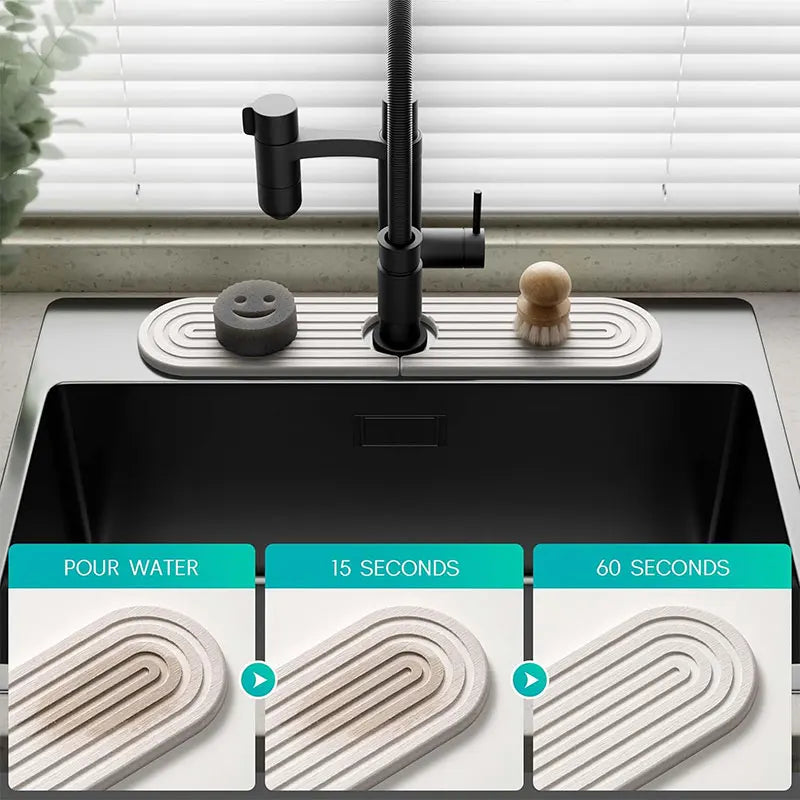 Diatomite Sink Mat – Fast-Drying Faucet Splash Guard Tray Sink Faucet Mat Axl