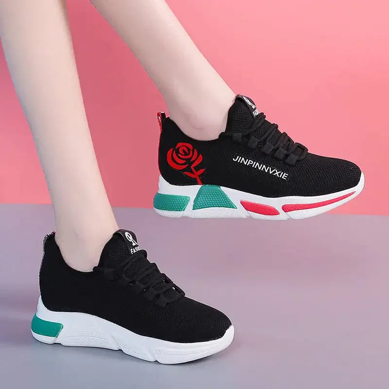 Women's Floral Breathable Mesh Tennis Sneakers – Lightweight Women's Tennis Sneakers Axl