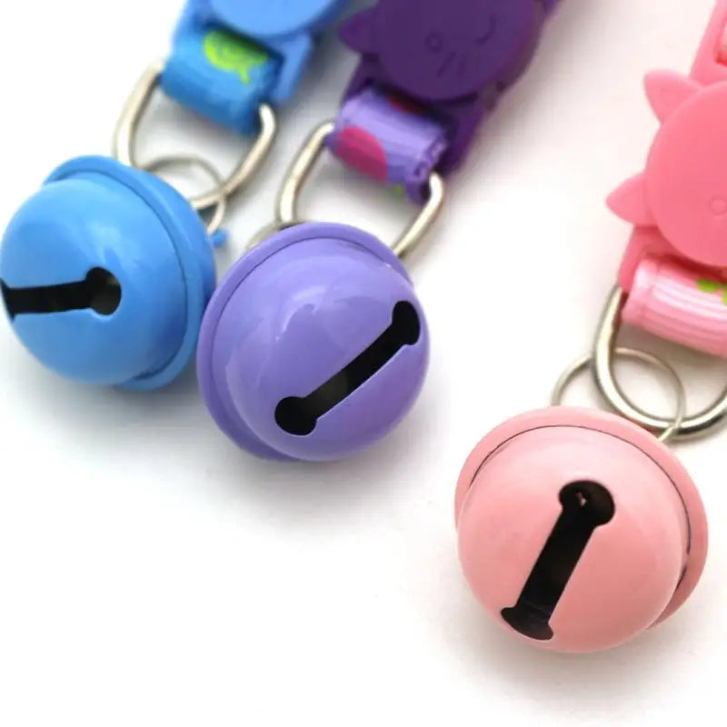 Adjustable Cat Collar with Safety Buckle, Bell & Cartoon Design Cat Collar Axl