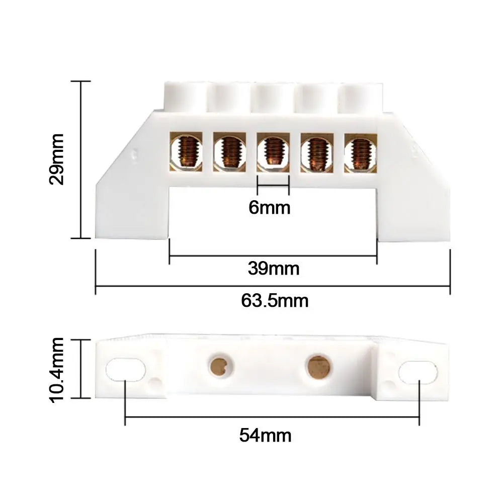 Copper Ground Bar Terminal Block – 5 to 12 Hole Bridge Type Ground Bar Terminal Axl 5 Holes