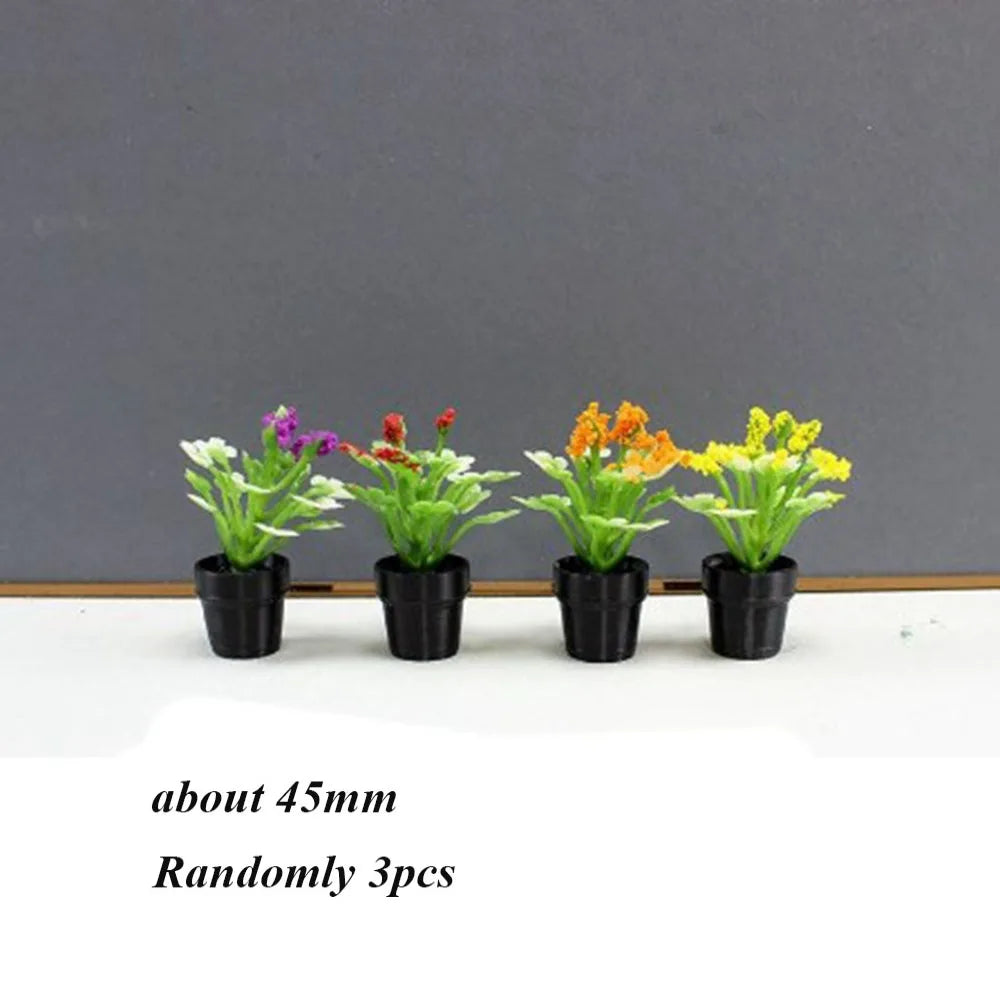 3-Pack 1:12 Dollhouse Miniature Potted Plants & Bonsai Decor Dollhouse Accessories Axl 1