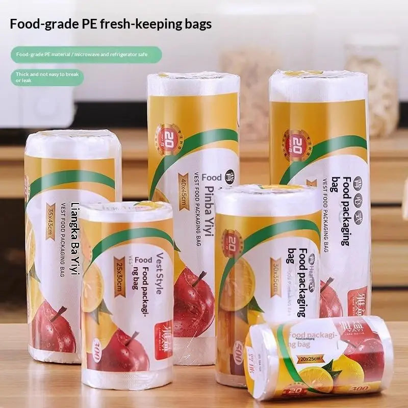 Food Grade PE Food Preservation Bags 200/300/500 Pcs Roll Food Storage Bags Axl