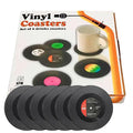 6-Piece Vinyl Record Coasters Set – Retro Non-Slip Drink Coasters Drink Coasters Set Axl 6pcs-CM