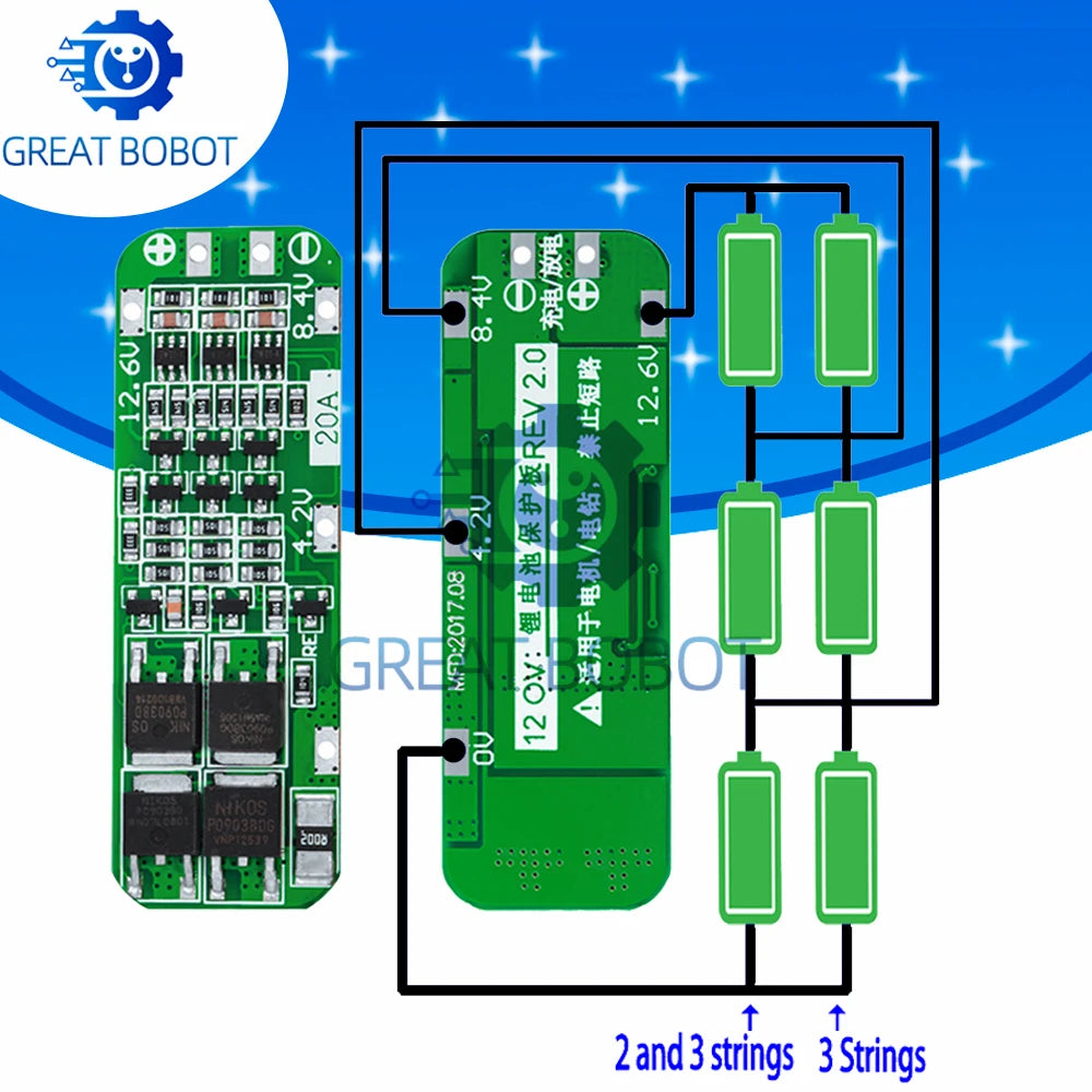 3S 20A BMS PCB 12.6V Li-ion Battery Protection Module Battery Protection Module Axl Default Title