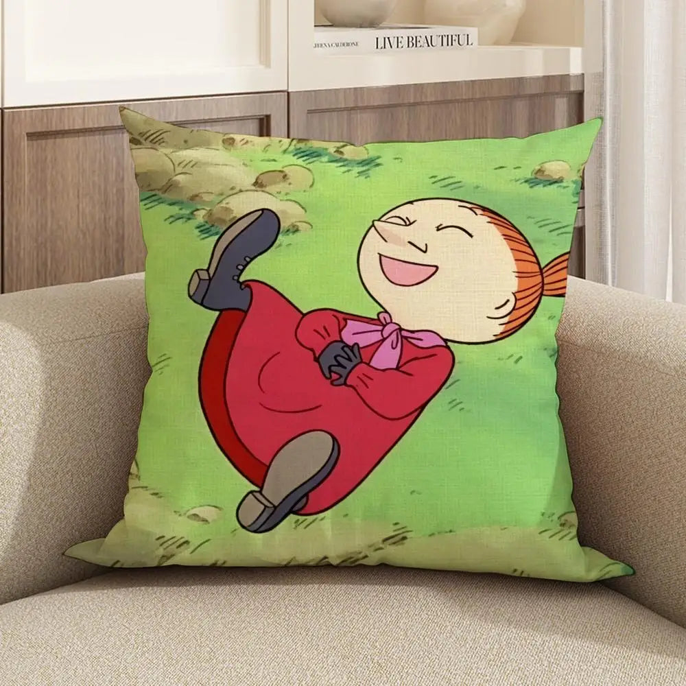 Moomins Linen Cushion Cover Set – Sofa, Bedroom & Chair Décor Cushion Cover Axl White12 60X60cm