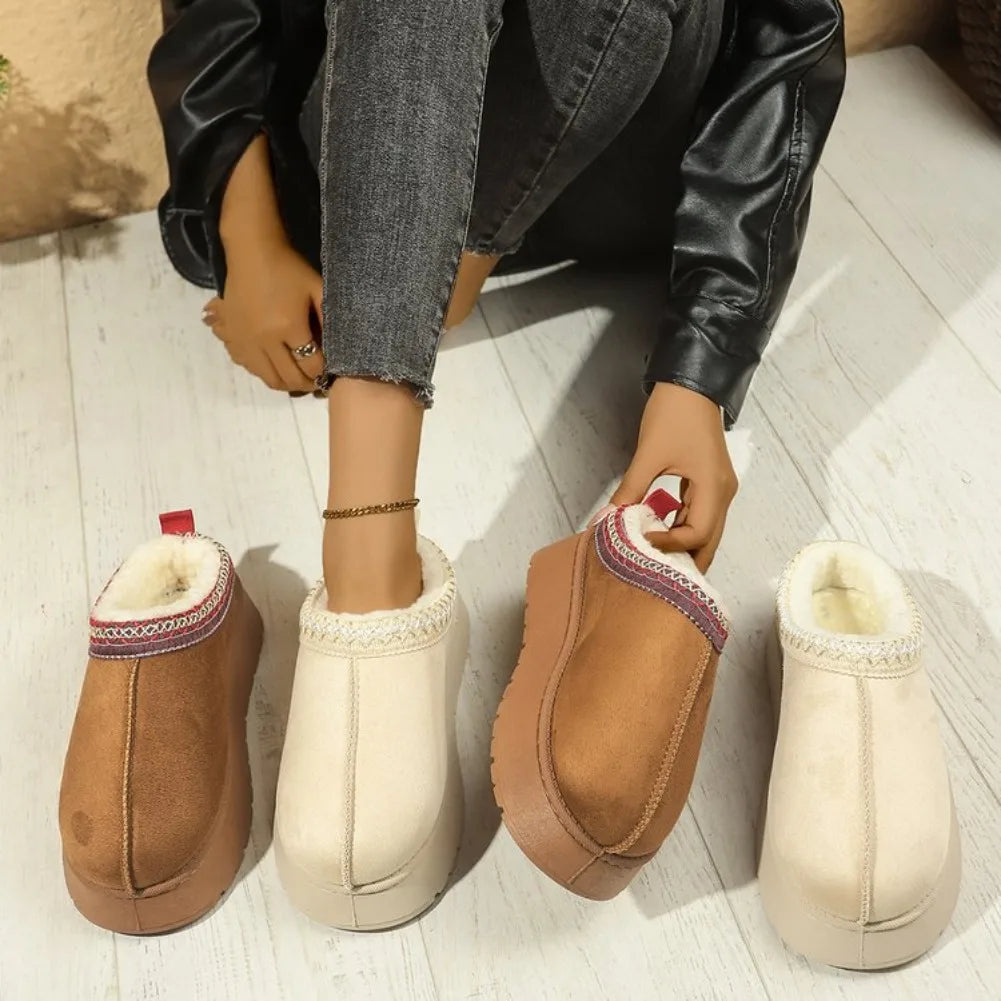 Women's Winter Snow Boots – Cozy Slip-On Platform Ankle Boot Women's Snow Boots Axl