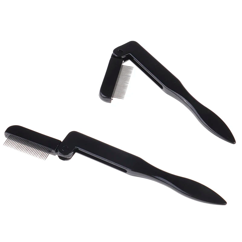 Foldable Metal Eyelash Comb & Eyebrow Brush – Lash Separator Eyelash Comb Axl