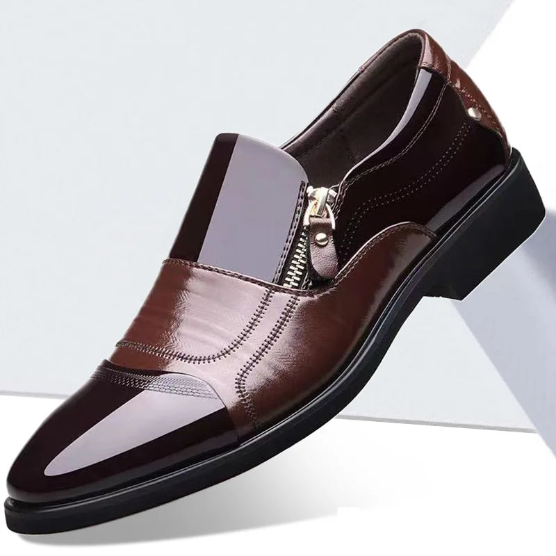 YBQJOO Men's Pointed Toe Zipper Loafers | Business Casual Shoes Men's Loafers Axl
