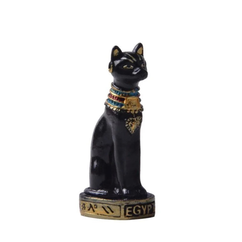 Egyptian Cat Goddess Figurine | Vintage Resin Statue Ornament Decorative Figurine Axl