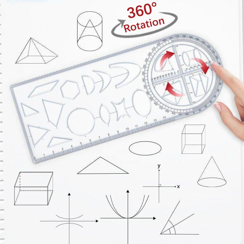 360° Multifunctional Geometric Drawing Ruler – Student Math Tool Geometric Drawing Ruler Axl