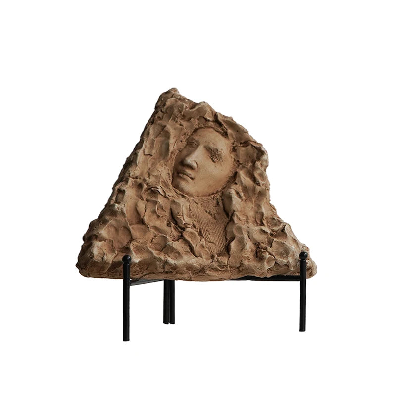 Retro Gypsum Wall Sculpture – Aesthetic Figurine Home Decor Wall Sculpture Figurine Axl Brown-With Bracket