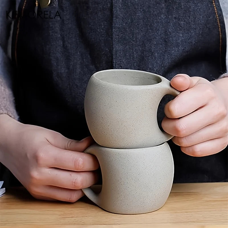 KEMORELA Speckled Ceramic Coffee Mugs – Latte & Espresso Cups Ceramic Coffee Mugs Axl 2PCS 200ml
