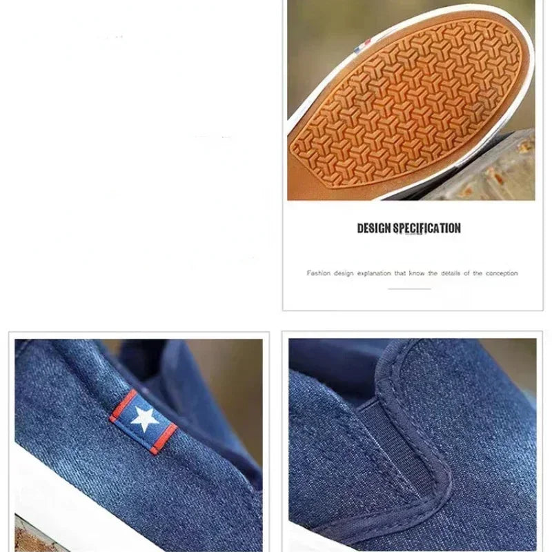 Men's Slip-On Canvas Sneakers – Breathable Flat Loafers Canvas Slip-On Sneakers Axl