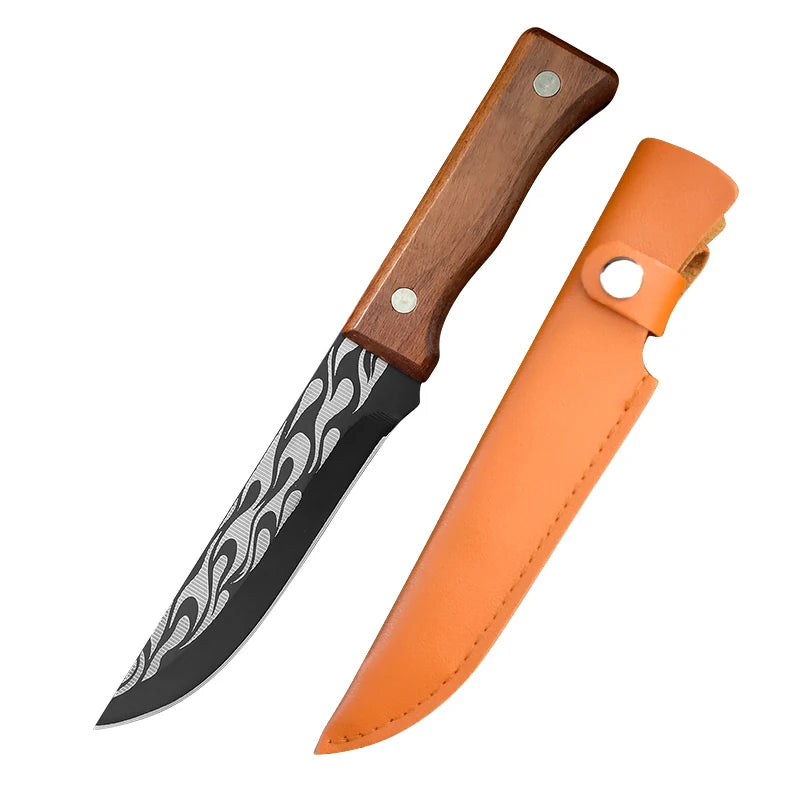 InLeung Forged Boning Knife – Stainless Steel & Wood Handle Boning Knife Axl Knife with cover