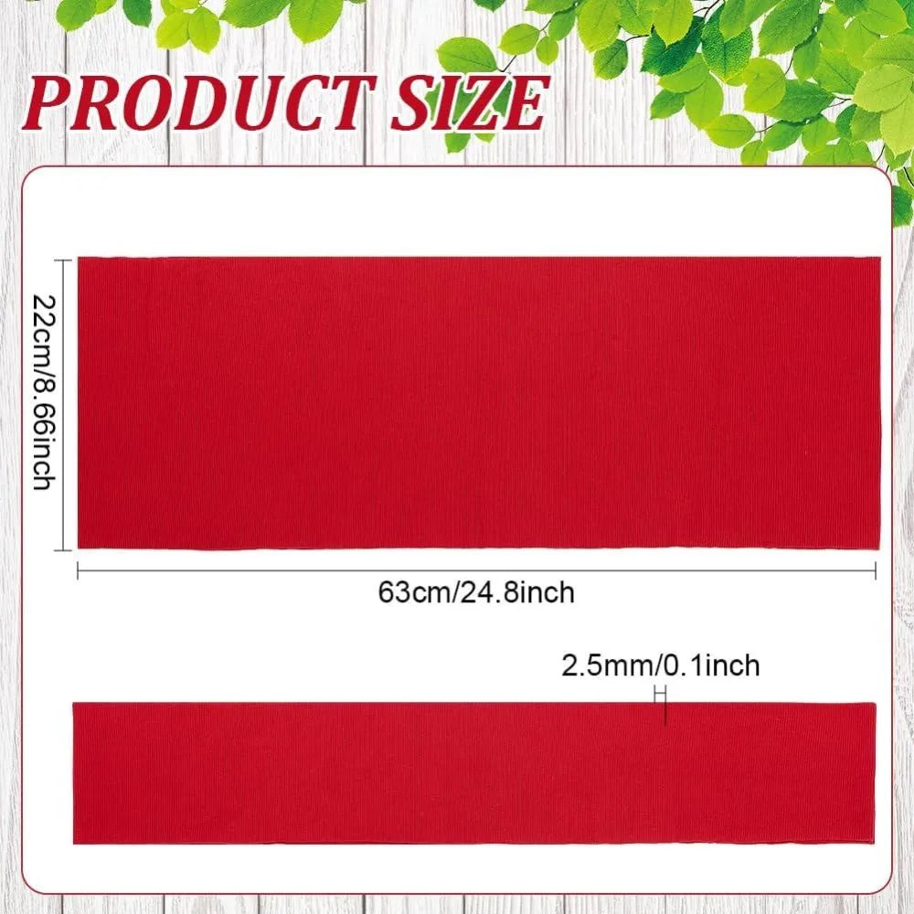 Red Ribbed Knit Cuff Fabric – Stretch Woven, 25×8.6 in Ribbed Knit Fabric Axl