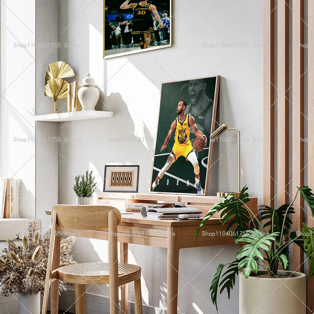 Stephen Curry Basketball Poster – Self-Adhesive Waterproof Wall Art Wall Art Poster Axl