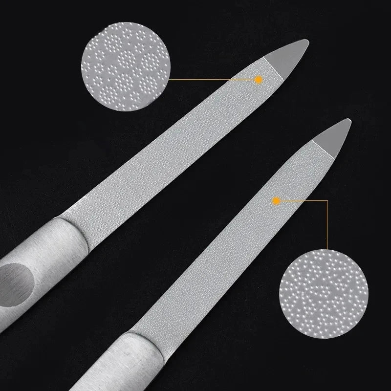 Double-Sided Stainless Steel Nail File – Professional Nail Care Nail File Axl