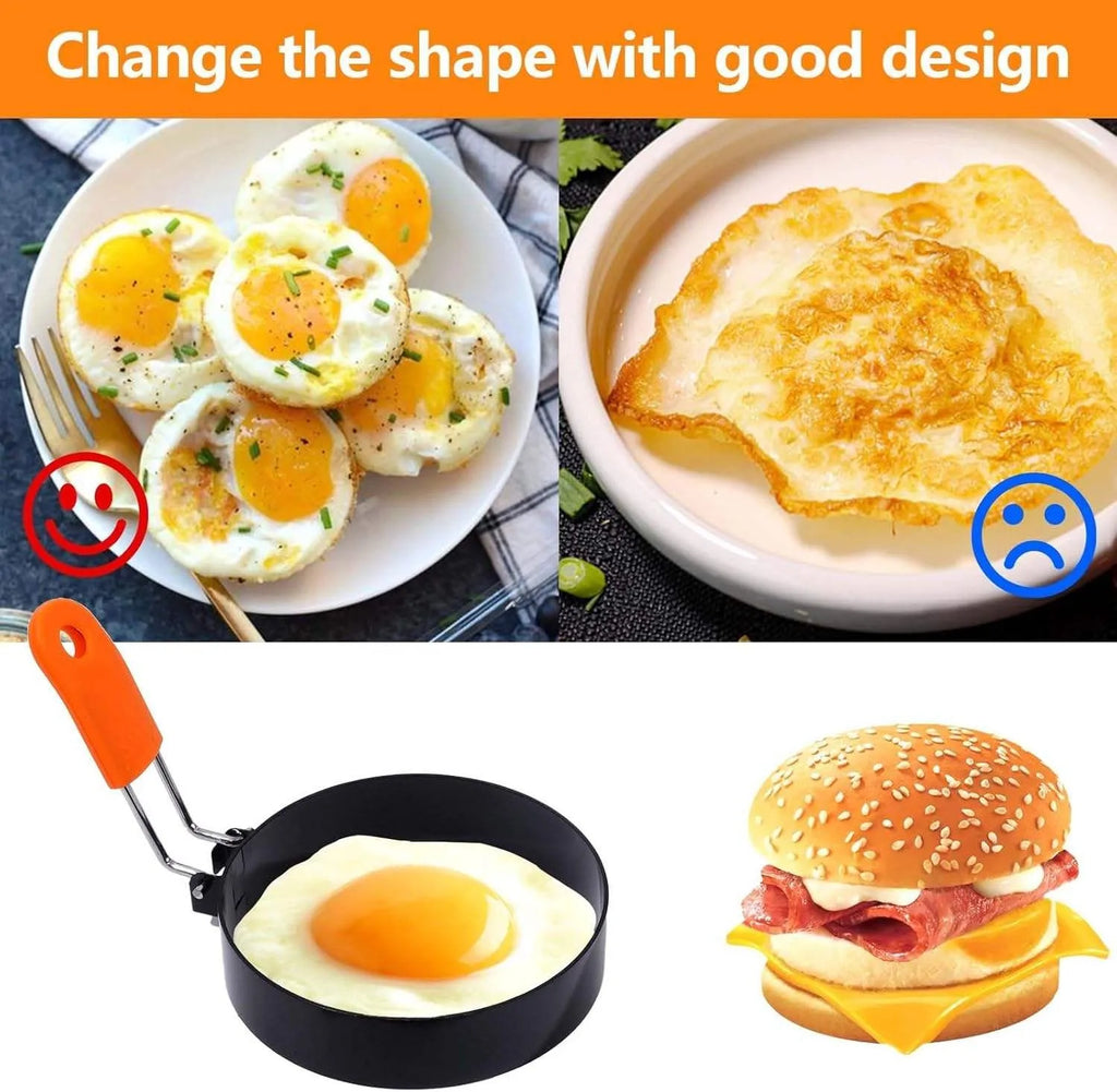 Stainless Steel Egg & Pancake Ring Mold | Breakfast Cooking Tool Egg & Pancake Mold Axl