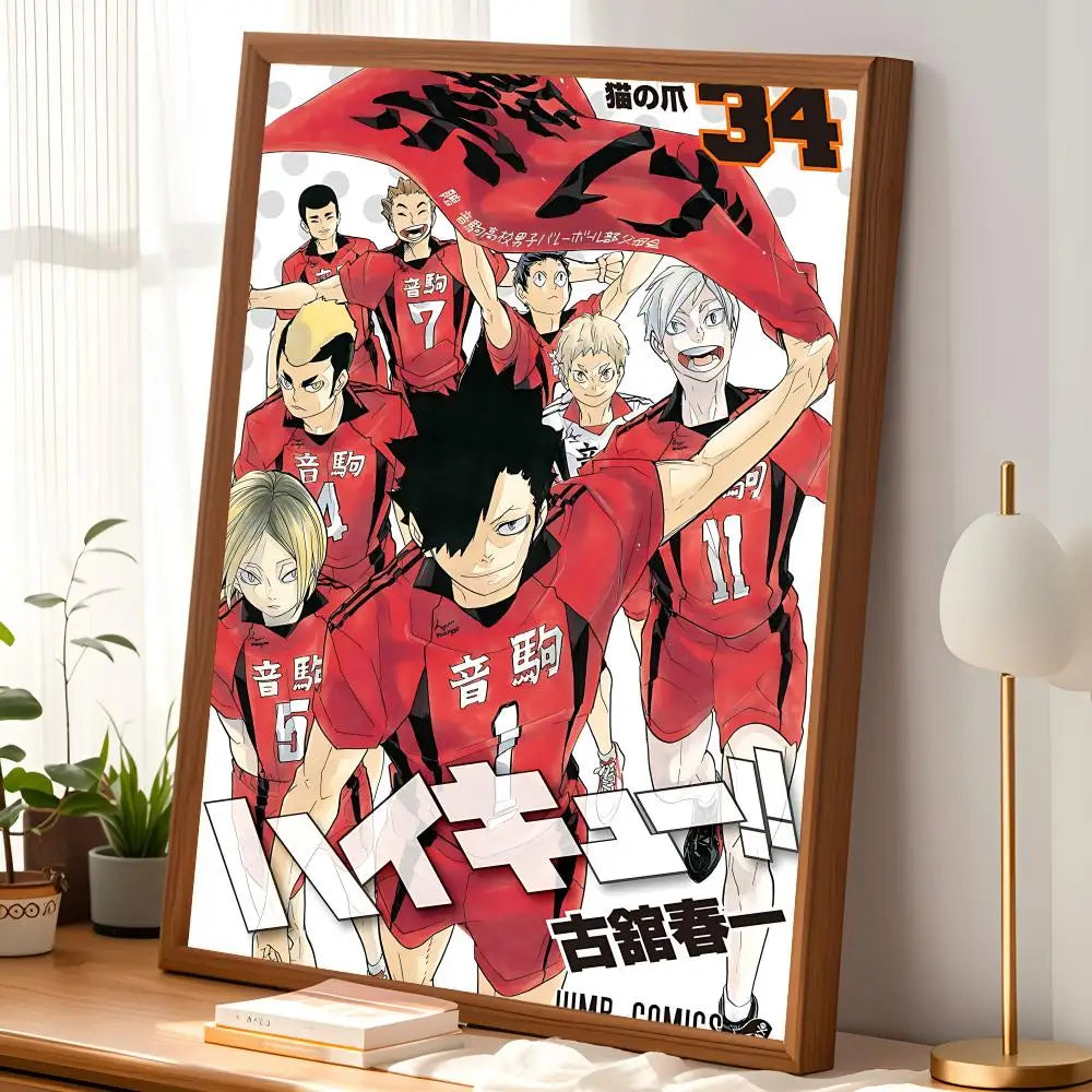 Haikyuu Anime Wall Poster – Self-Stick HD Waterproof Art Anime Wall Poster Axl