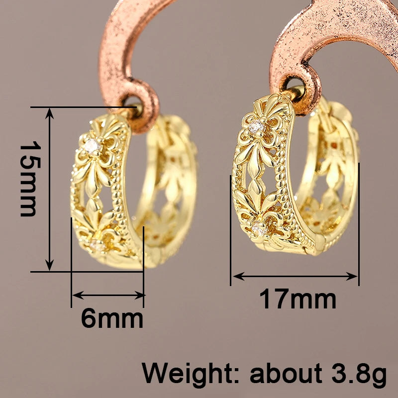 Huitan Cubic Zirconia Hollow Hoop Earrings – Silver & Gold Hoop Earrings Axl