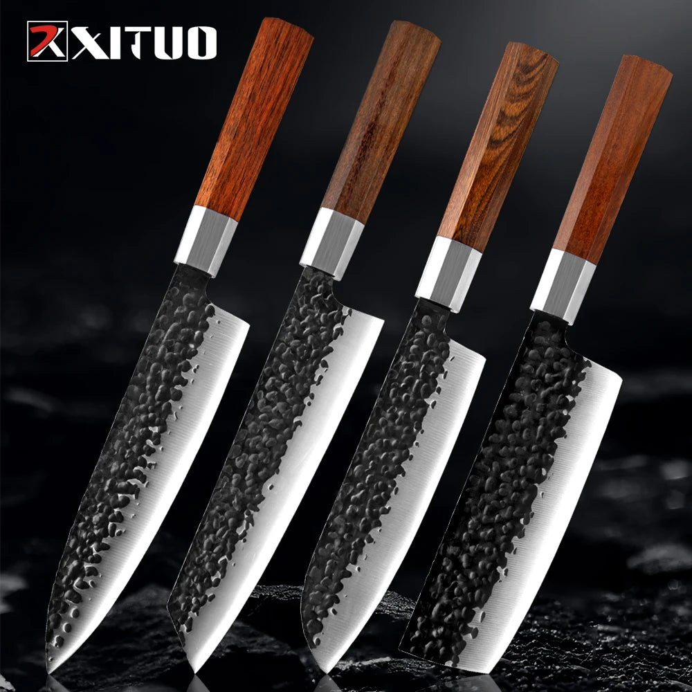 XITUO 4-Piece Japanese Chef Knife Set | High Carbon Steel Kitchen Knife Set Axl