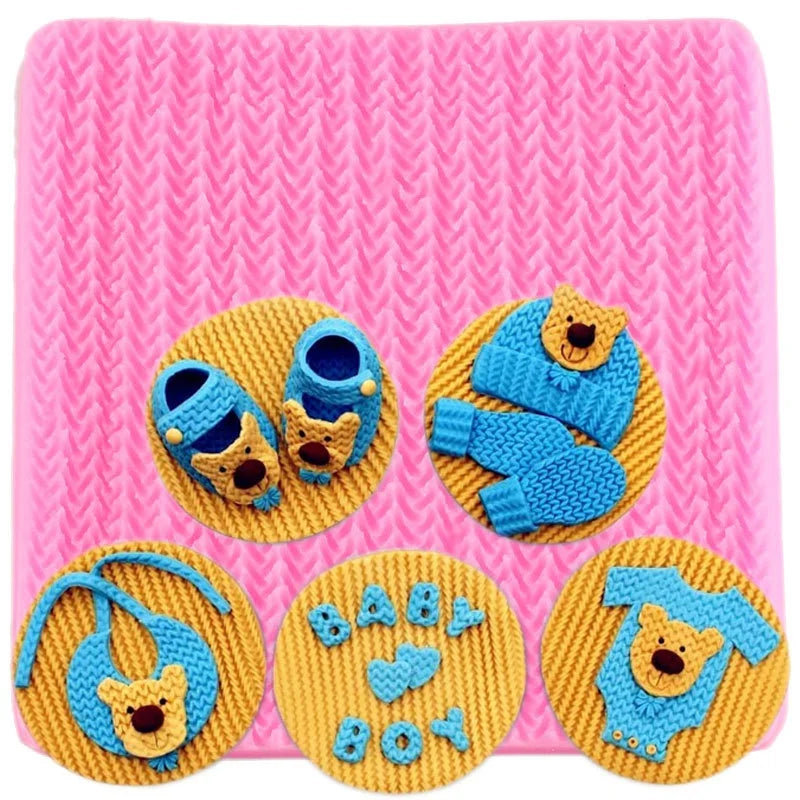 Silicone Sweater Texture Fondant Mat – Knitting Relief Mold Fondant Texture Mat Axl