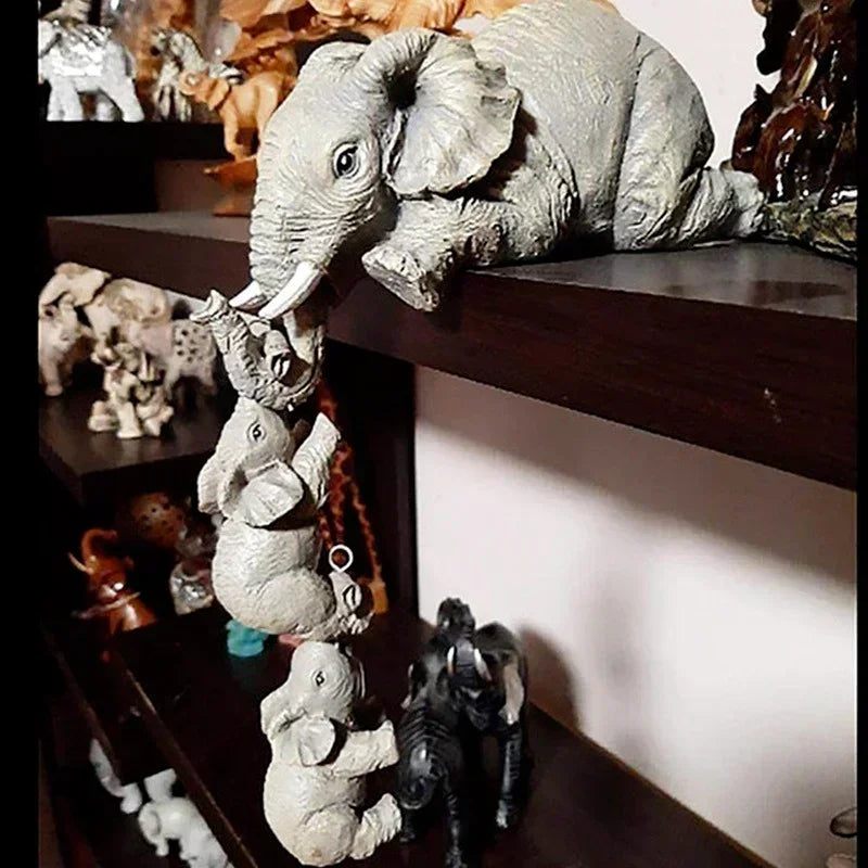 Cute Elephant Figurines Set of 3 – Shelf Edge Resin Decor Resin Figurine Set Axl