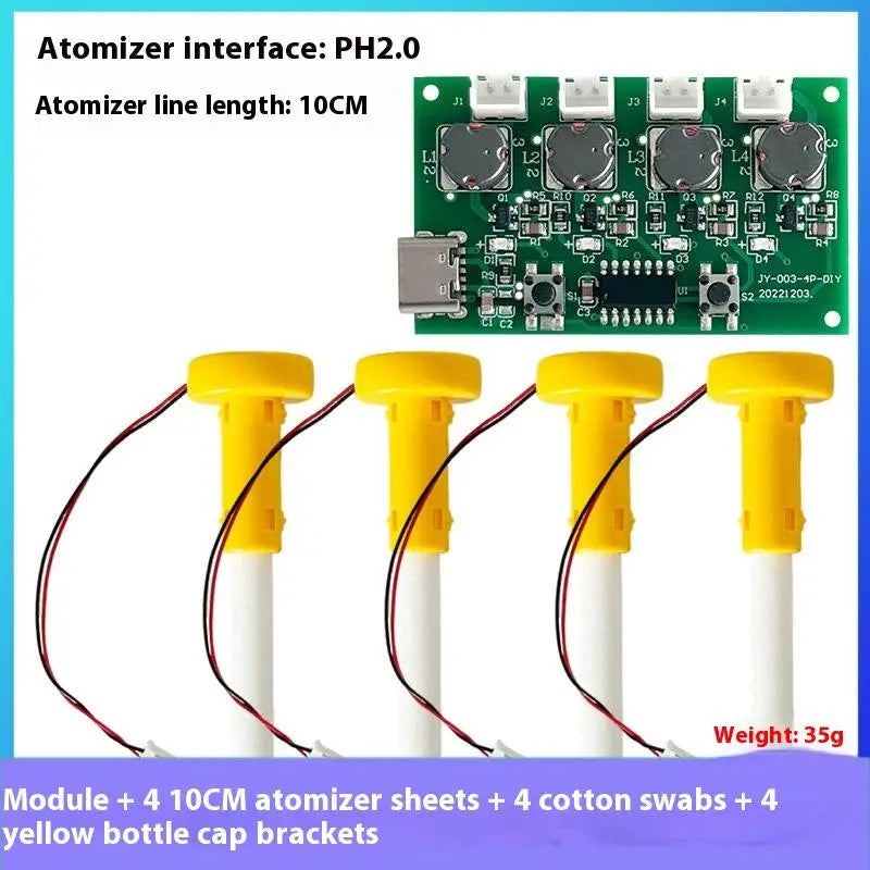 USB-C Mini Humidifier DIY Kit – 4-Spray Mist Maker & Atomizer Humidifier DIY Kit Axl A2