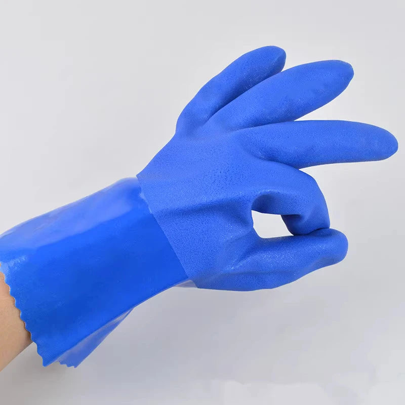 PVC Industrial Rubber Gloves – Anti-Slip Waterproof Chemical Work Industrial Work Gloves Axl