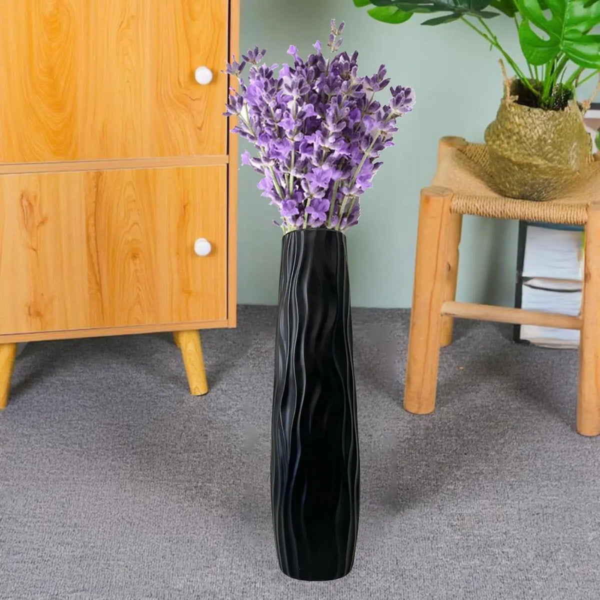 Tall 3D Relief Floor Vase for Dried Flowers & Home Decor Decorative Floor Vase Axl