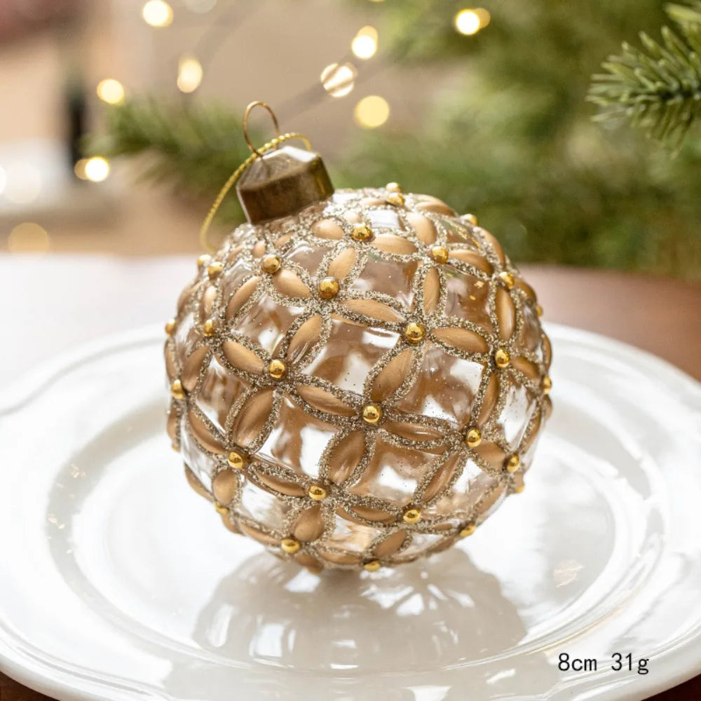 Glass Christmas Ball Ornament 8cm | 6 Colors Xmas Tree Decor Christmas Ornament Axl B 8cm
