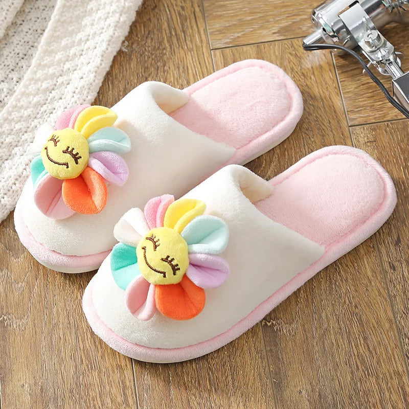 Women's Sunflower House Slippers – Non-Slip Flat Indoor Slipper Women's House Slippers Axl Pink 38-39