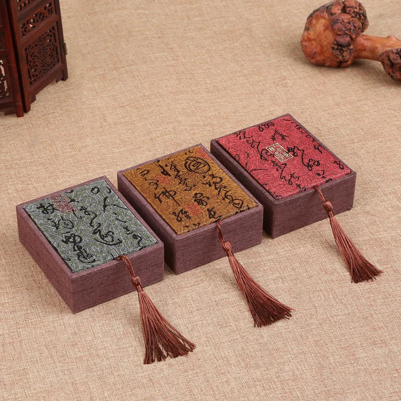 Chinese Style Mini Jewelry Tin Box – Linen Drawer Organizer Jewelry Storage Box Axl