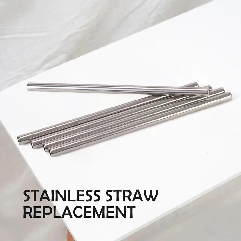 Stainless Steel Reusable Straws 6-Piece Set with Brushes Reusable Straws Axl
