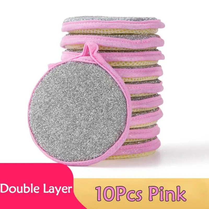 Double-Sided Dishwashing Sponge Pads 5 or 10 Pack Dishwashing Sponge Set Axl 10Pcs Pink