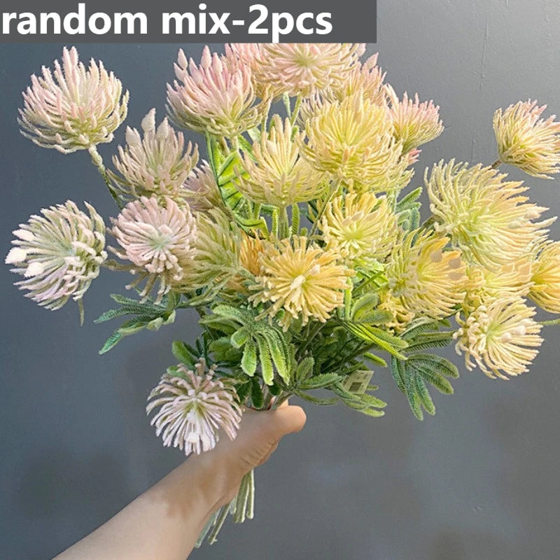 Artificial Crab Claw Chrysanthemum Faux Flower Bouquet | Home Decor Artificial Flower Bouquet Axl random mix-2pcs