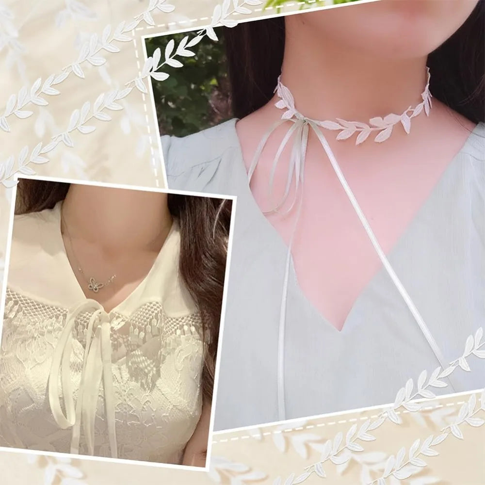 15 Yards White Leaf Lace Trim Ribbon – 1 Inch Polyester Craft Craft Lace Ribbon Axl