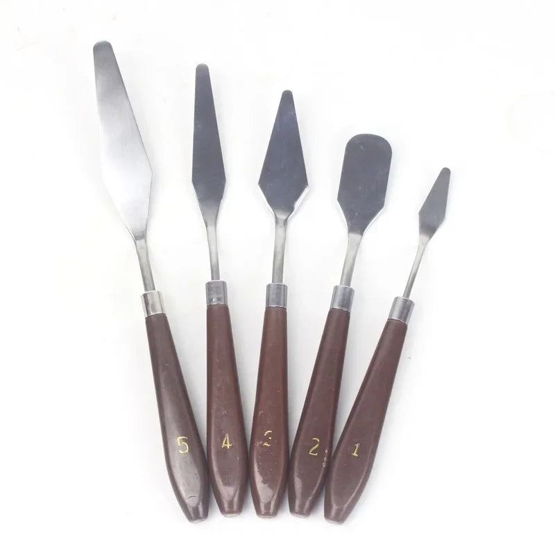 5-Piece Palette Knife Set – Acrylic, Oil & Gouache Paint Spatulas Palette Knife Set Axl