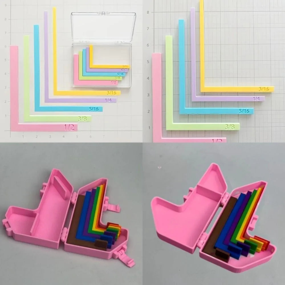 Color-Coded Paper Crafting Alignment Guides | 5/7Pc Set Crafting Alignment Rulers Axl