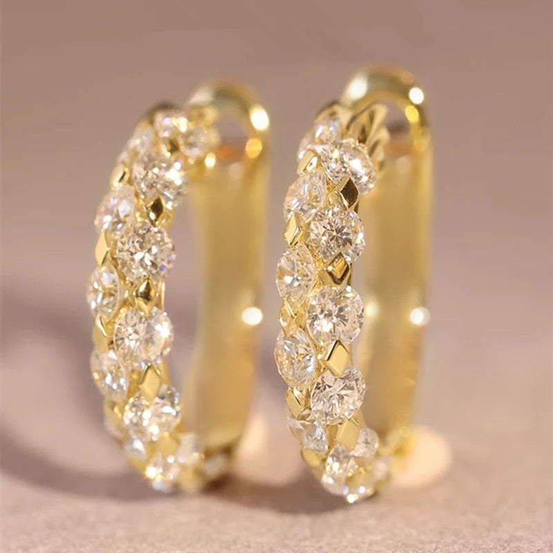 Huitan Cubic Zirconia Hoop Earrings – Trendy Women's Fashion Hoop Earrings Axl E5390