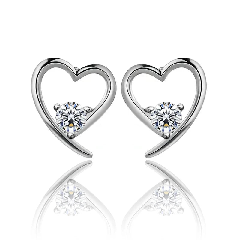 Huitan Cubic Zirconia Love Stud Earrings for Women Stud Earrings Axl