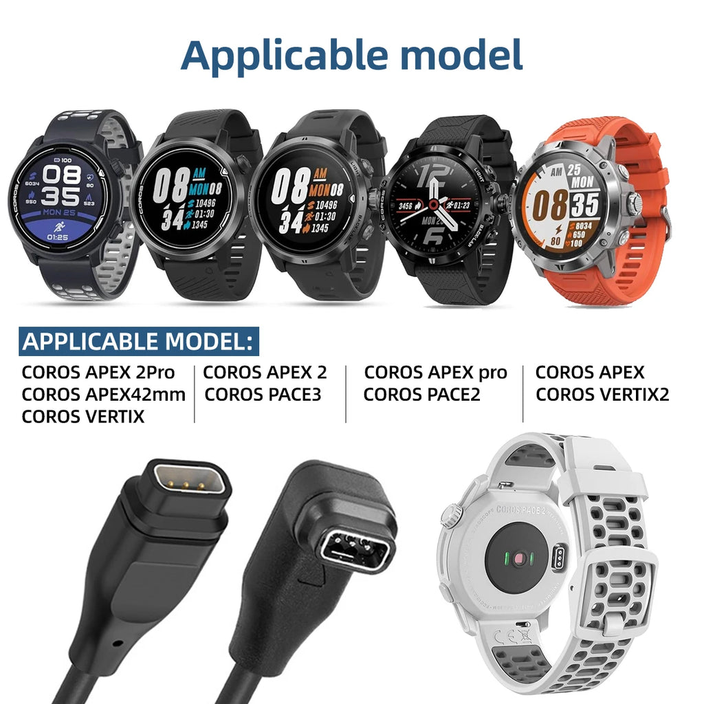 USB Charging Cable for Coros Pace 2/3/4 Vertix & Vertix 2 Smartwatch Charging Cable Axl