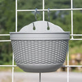 Wall-Mounted Rattan Semicircle Hanging Flower Basket Planter Hanging Wall Planter Axl Grey