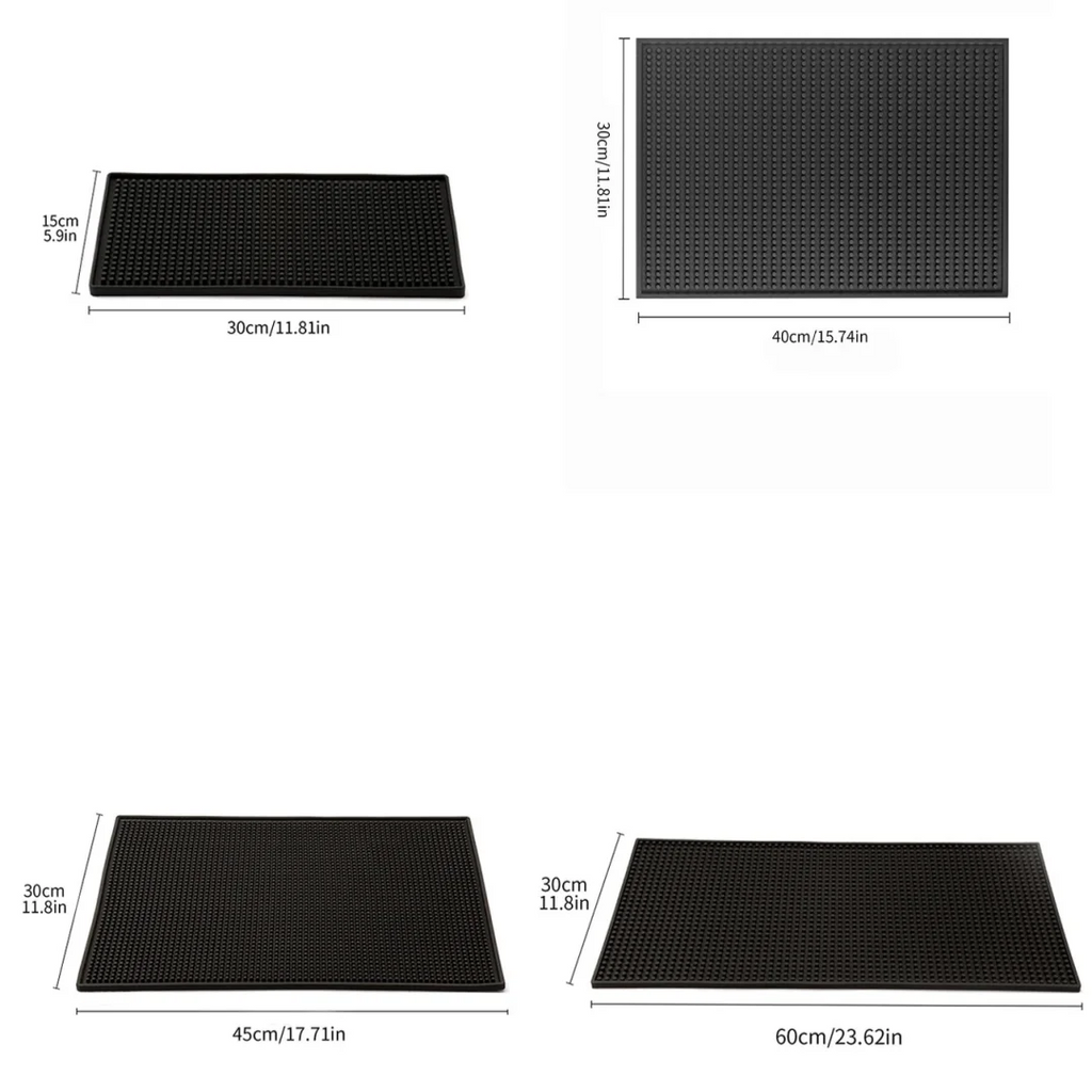 Black PVC Bar Mat – Drainer & Spill Mat for Countertops Bar Drainer Mat Axl
