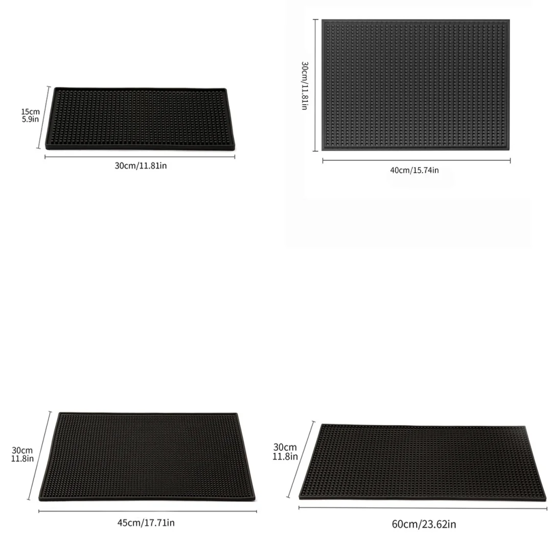 Black PVC Bar Mat – Drainer & Spill Mat for Countertops Bar Drainer Mat Axl