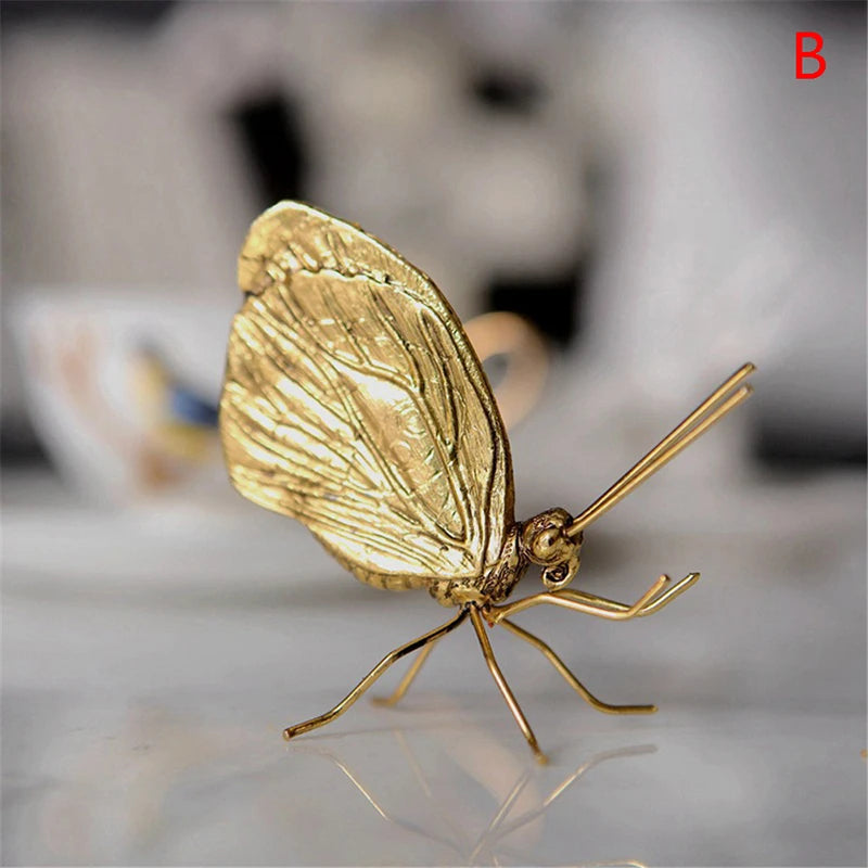 Gold Ant & Butterfly Metal Ornament | Decorative Art Figurine Decorative Figurine Axl B