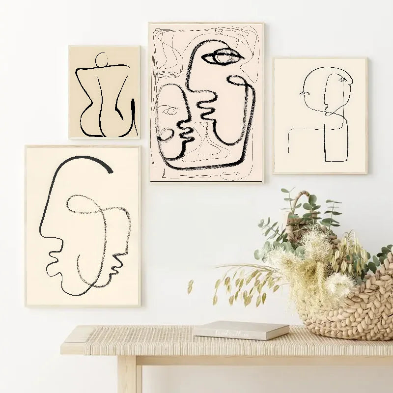 Minimalist Line Art Face Poster | Self-Adhesive Wall Decor Sticker Wall Art Poster Axl